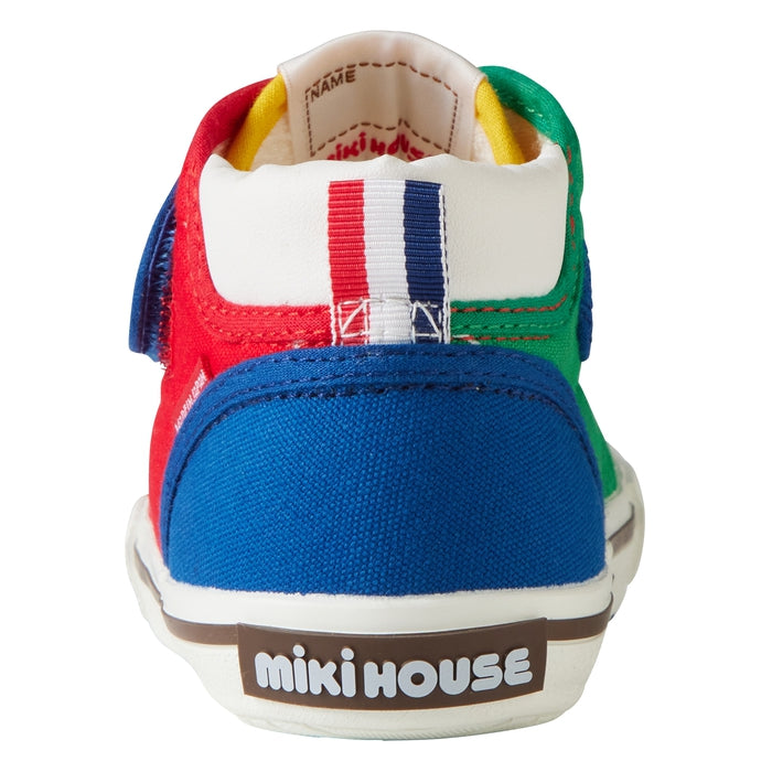 日本 mikihouse 学步鞋 帆布鞋 二段 10-9302-498 (13.5-15.5cm) 日本制 拼色