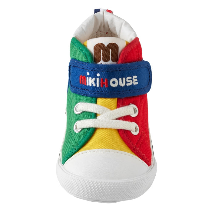 日本 mikihouse 学步鞋 帆布鞋 二段 10-9302-498 (13.5-15.5cm) 日本制 拼色