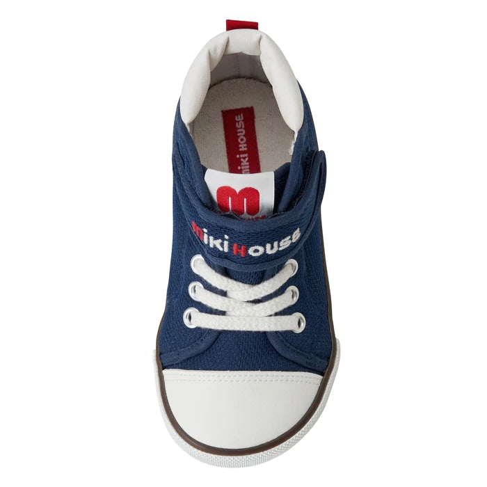 Japanese mikihouse big children's canvas shoes 10-9468-497 navy blue (16-19cm)