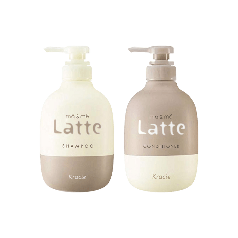 日本LATTE 氨基酸 亲子 洗发水+护发素 490ml 苹果牡丹香【儿童大人都可以用】