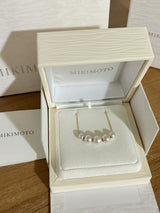 日本珠宝 mikimoto 五珠 项链 黄金18k 全套包装