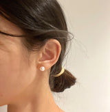 日本 mikimoto q2级别 7.25mm k18黄金 素耳钉