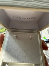 日本 mikimoto q2级别 7.25mm k18黄金 素耳钉