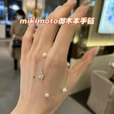 日本 mikimoto 钻石+18k蝴蝶+珍珠 手链 手围17cm  不可调节 郭晶晶同款🦋蝴蝶手链