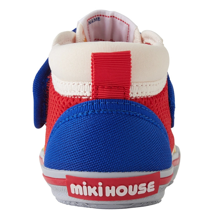 日本 mikihouse 儿童凉鞋透气 网面 刺绣 学步鞋 12-9304-573 日本制 - chuxinxiaopu